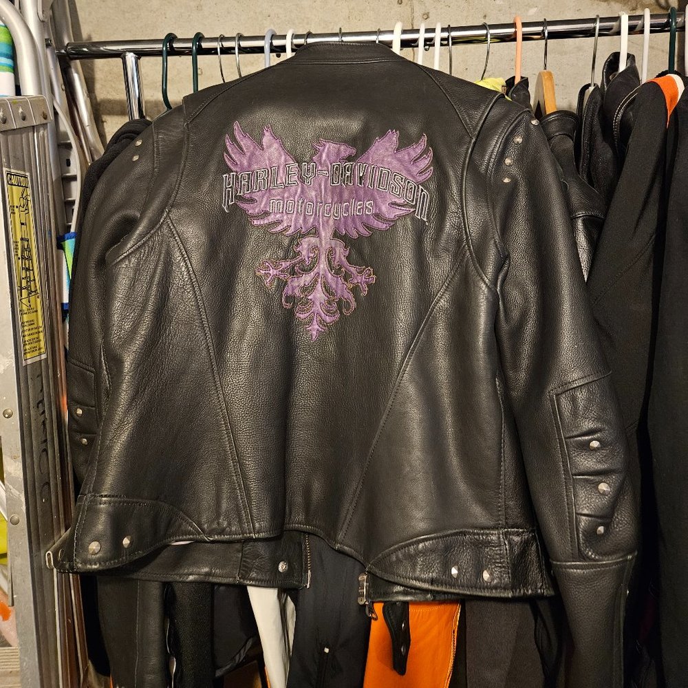 Harley-Davidson Soft Leather with Purple Emblem & Studs